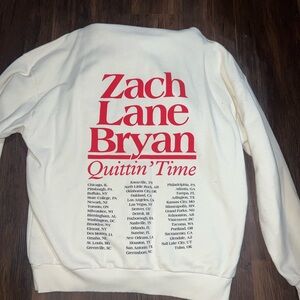 Zach Bryan Cream Sweater with Red Print